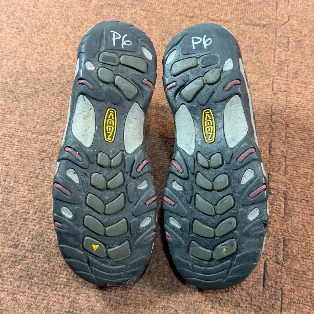 Keen Voyageur Womens Hiking Shoes Gray Pink Leather Mesh Low Top 1011280 Size 10